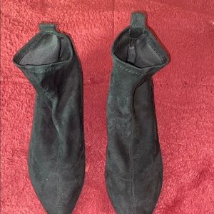 Black booties with wedged heel